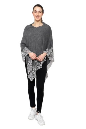 Lace Poncho (Dark Grey)
