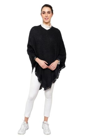 Lace Poncho (Black)