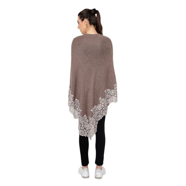Lace Poncho (Brown) - Image 2