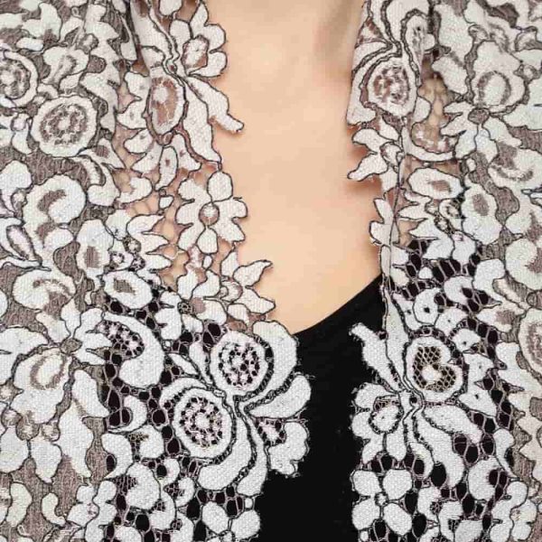 Stole Poncho – 4 Side Lace (Brown) - Image 2