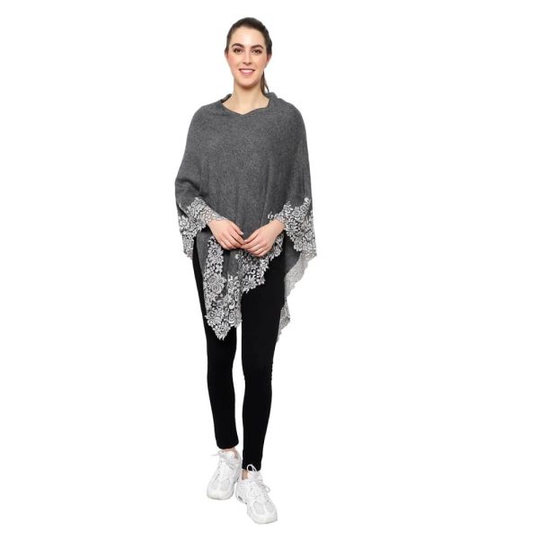 Lace Poncho (Dark Grey)