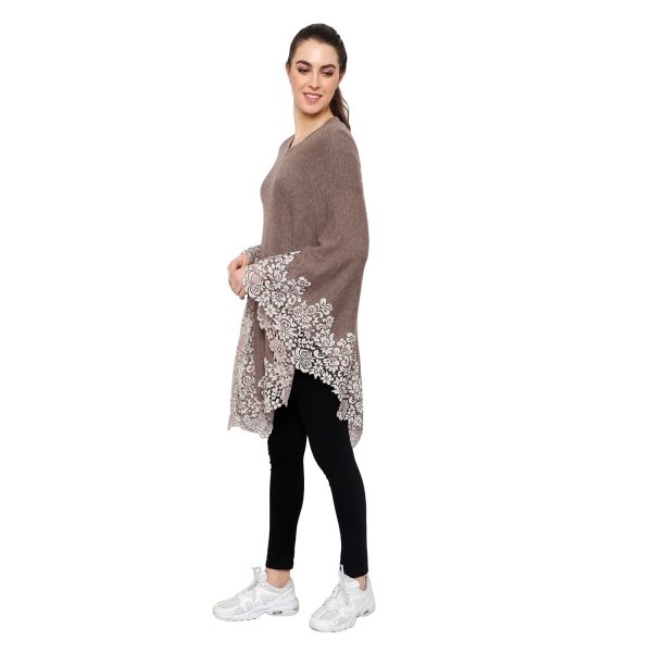 Lace Poncho (Brown) - Image 4