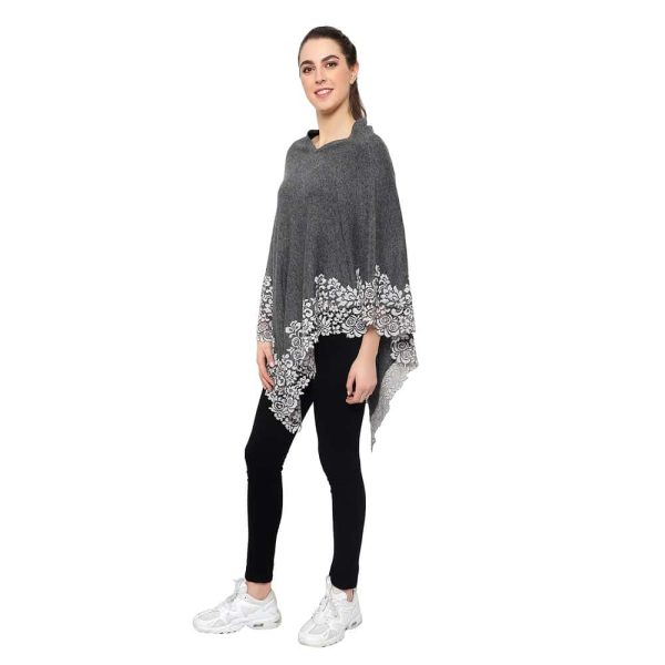 Lace Poncho (Dark Grey) - Image 4
