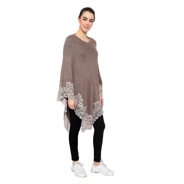 Lace Poncho (Brown) - Image 5