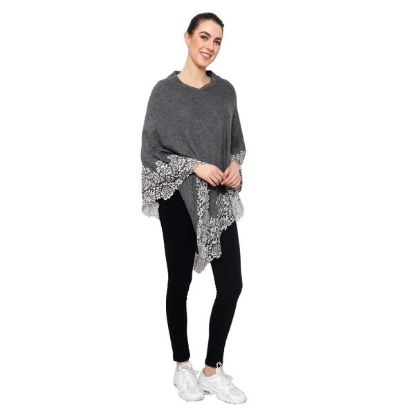Lace Poncho (Dark Grey) - Image 5