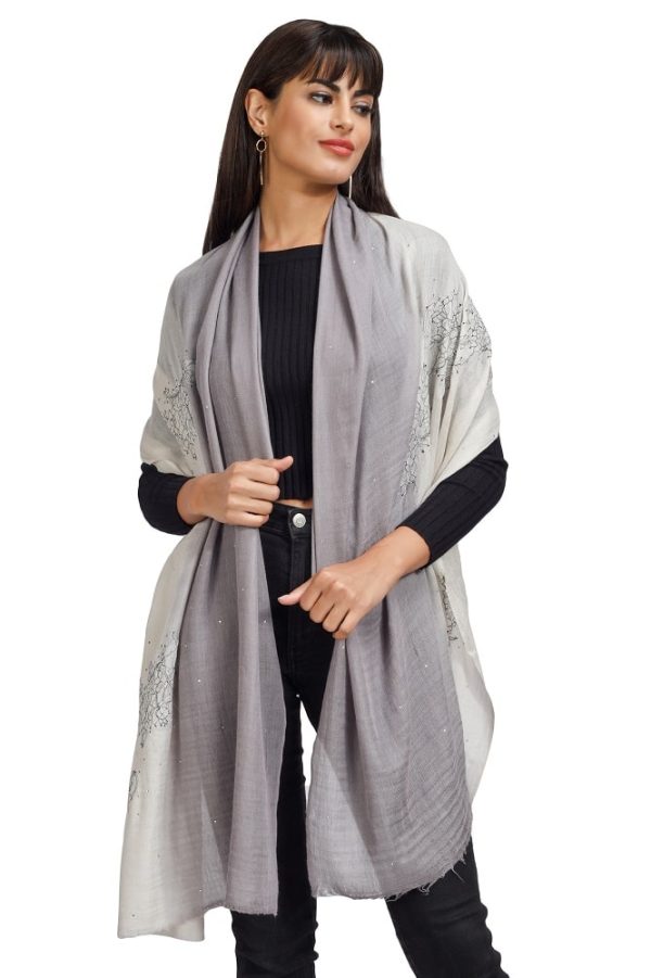 Ombre – Lace Design Stole with Swarovski Work - Image 7