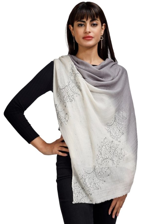 Ombre – Lace Design Stole with Swarovski Work - Image 5