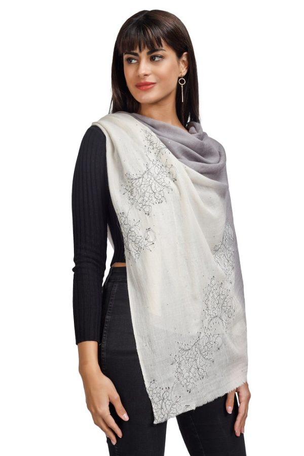 Ombre – Lace Design Stole with Swarovski Work - Image 6