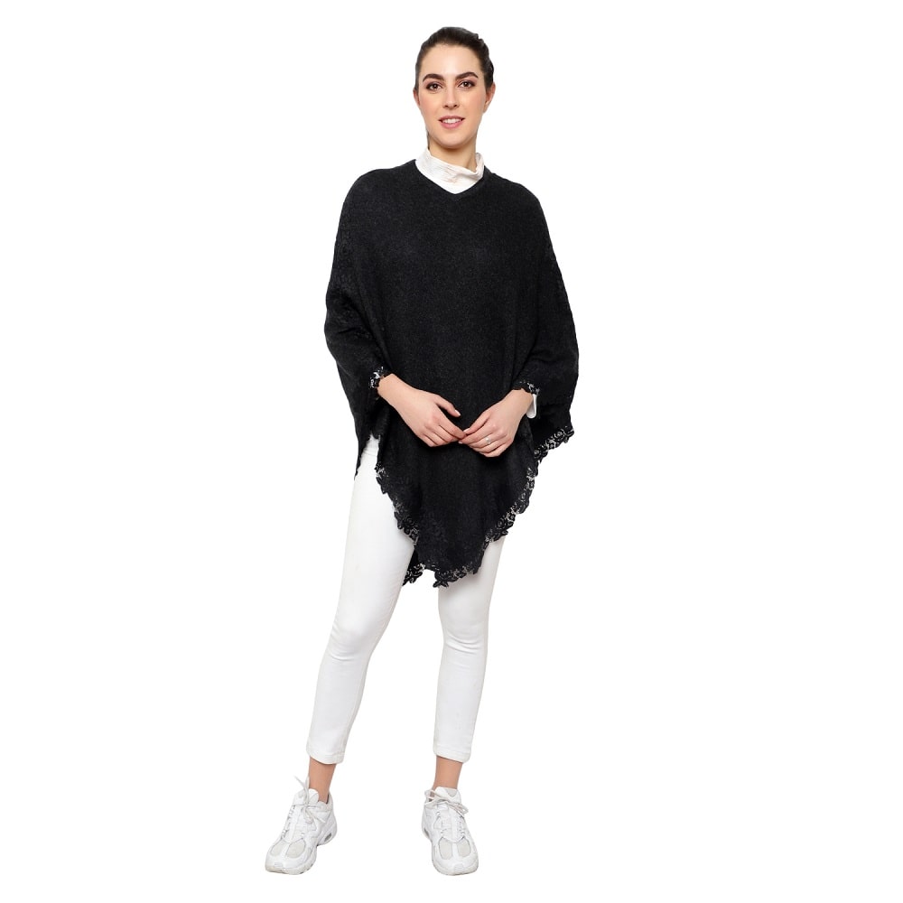 Lace Poncho (Black)