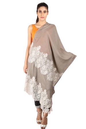 Double Palla Lace Stole (Mousse / Pista Green)