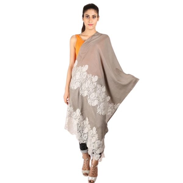 Double Palla Lace Stole (Mousse / Pista Green)
