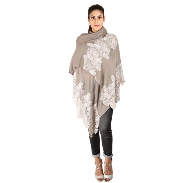 Double Palla Lace Stole (Mousse / Pista Green) - Image 3