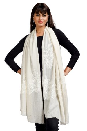 Patti Design Lace Stole with Swarovski Work