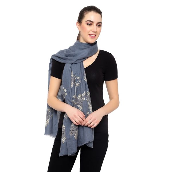 Lace Palla Design Stole (Grey) - Image 3