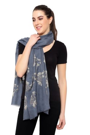 Lace Palla Design Stole (Grey)