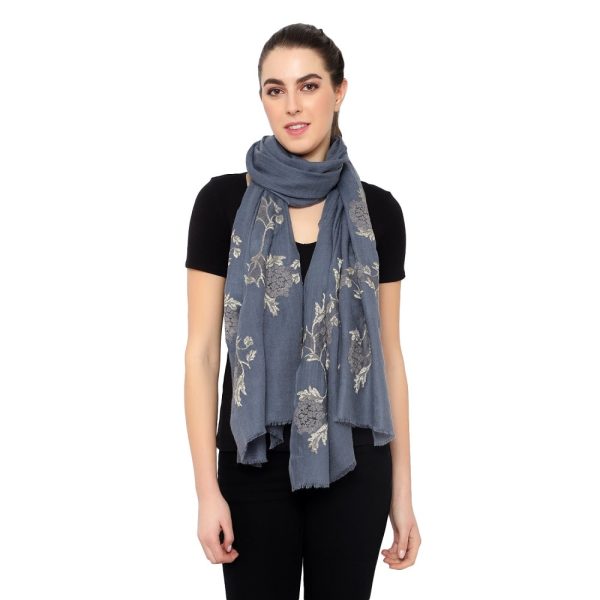 Lace Palla Design Stole (Grey) - Image 5