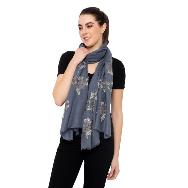 Lace Palla Design Stole (Grey) - Image 6